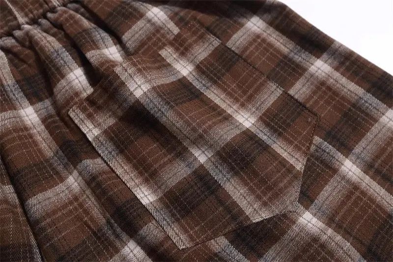 Japanese Brand × Vintage Retro brown drape plaid shorts Size US 30 / EU 46 - 4 Thumbnail