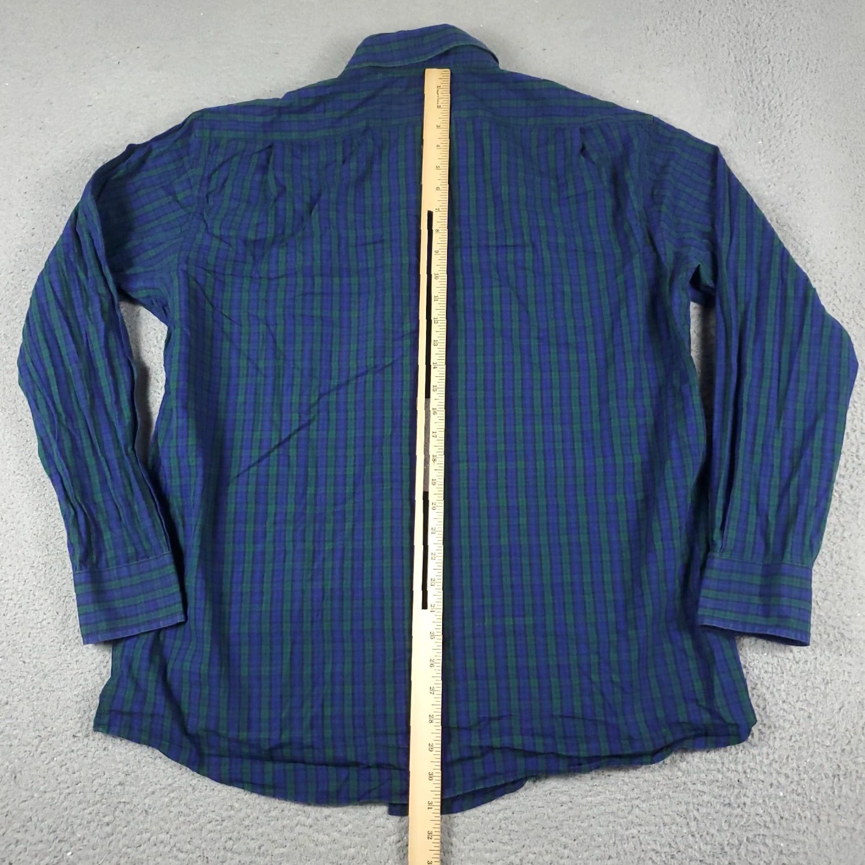 Tommy Hilfiger Tommy Hilfiger Shirt Mens 16.5 Blue Plaid Dress Button-Down Long Sleeve Shirt Size 42R - 3 Thumbnail