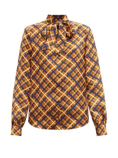 Saint Laurent Paris o1y0126 Silk Shirt in Multicolor Size M / US 6-8 / IT 42-44 - 1 Thumbnail