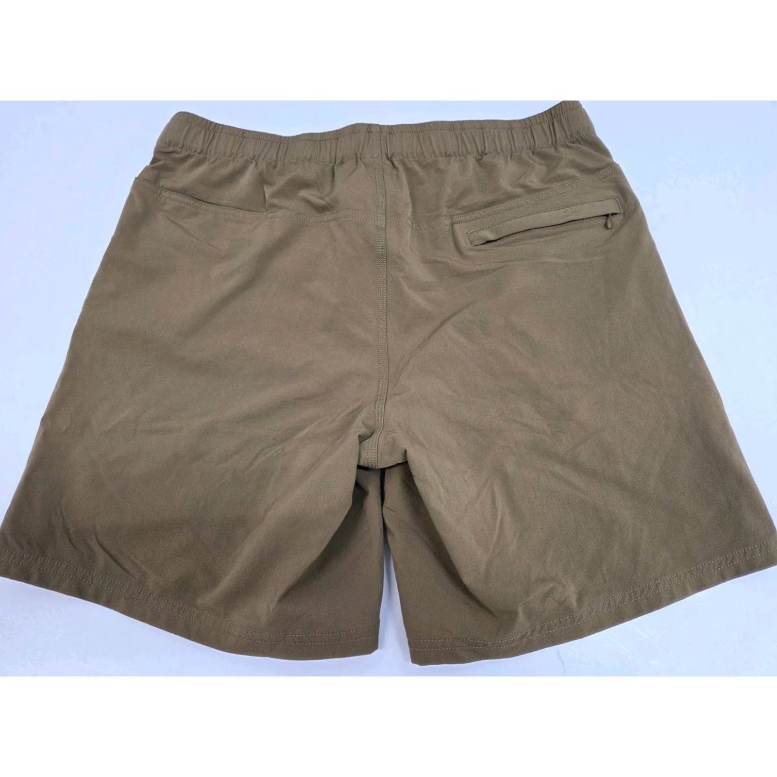Rhythm Rhythm Mens Belted Beige/Brown Nylon Blend Shorts Zip Pockets 34 Brown 90s Casual Mens Regular Waist 34 Size US 34 / EU 50 - 2 Thumbnail