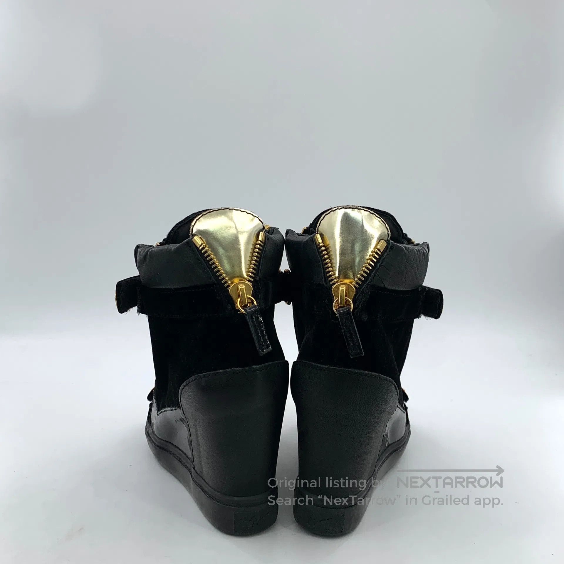 Giuseppe Zanotti Giuseppe Zanotti Black Double Zip Design Laced Wedge High Size US 8 / IT 38 - 4 Thumbnail