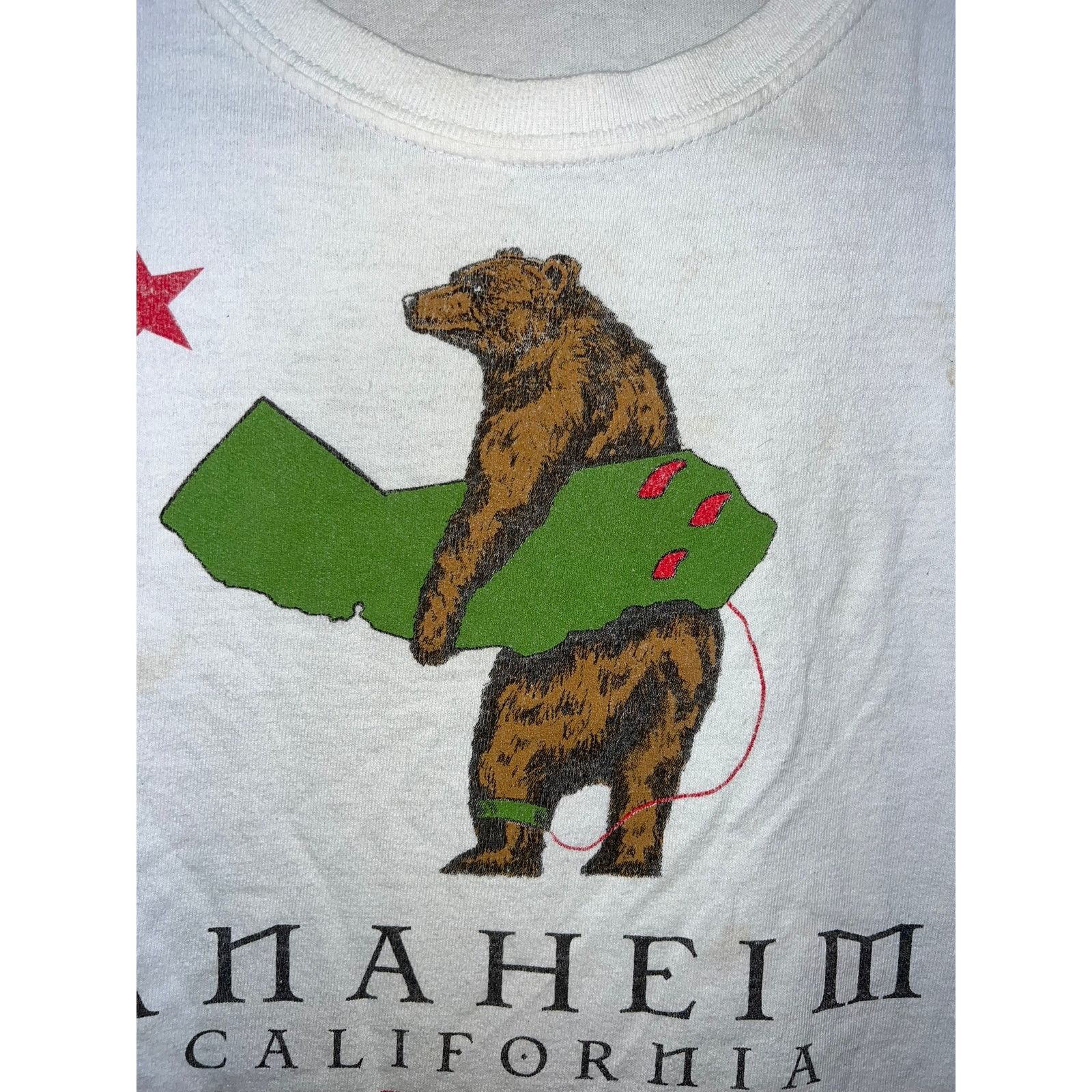 Vintage Anaheim California Shirt Bear Graphic CA White Tee Small Size US S / EU 44-46 / 1 - 3 Thumbnail