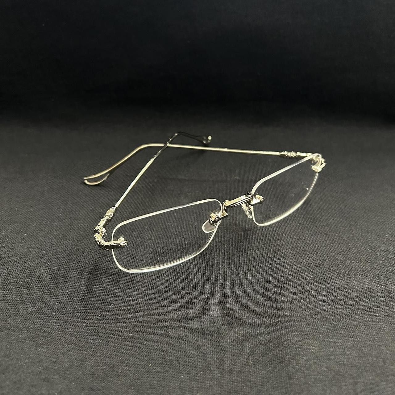 Japanese Brand × Vintage Y2K 2000s Style Silver Cross Hip Hop Blue Tint Sunglasses Size ONE SIZE - 2 Thumbnail