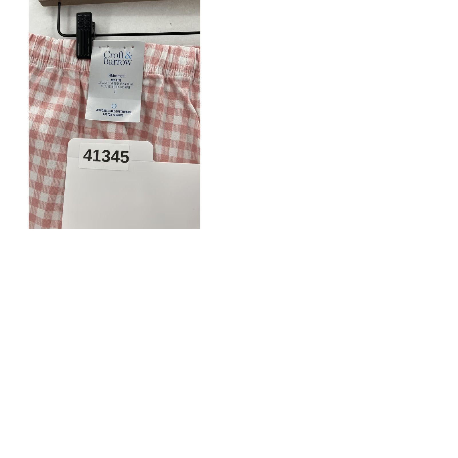 Croft & Barrow Croft & Barrow Capri Pants Womens Large Pink Gingham Skimmer Pull-On Mid Rise Size 36" / US 14 / IT 50 - 10 Thumbnail