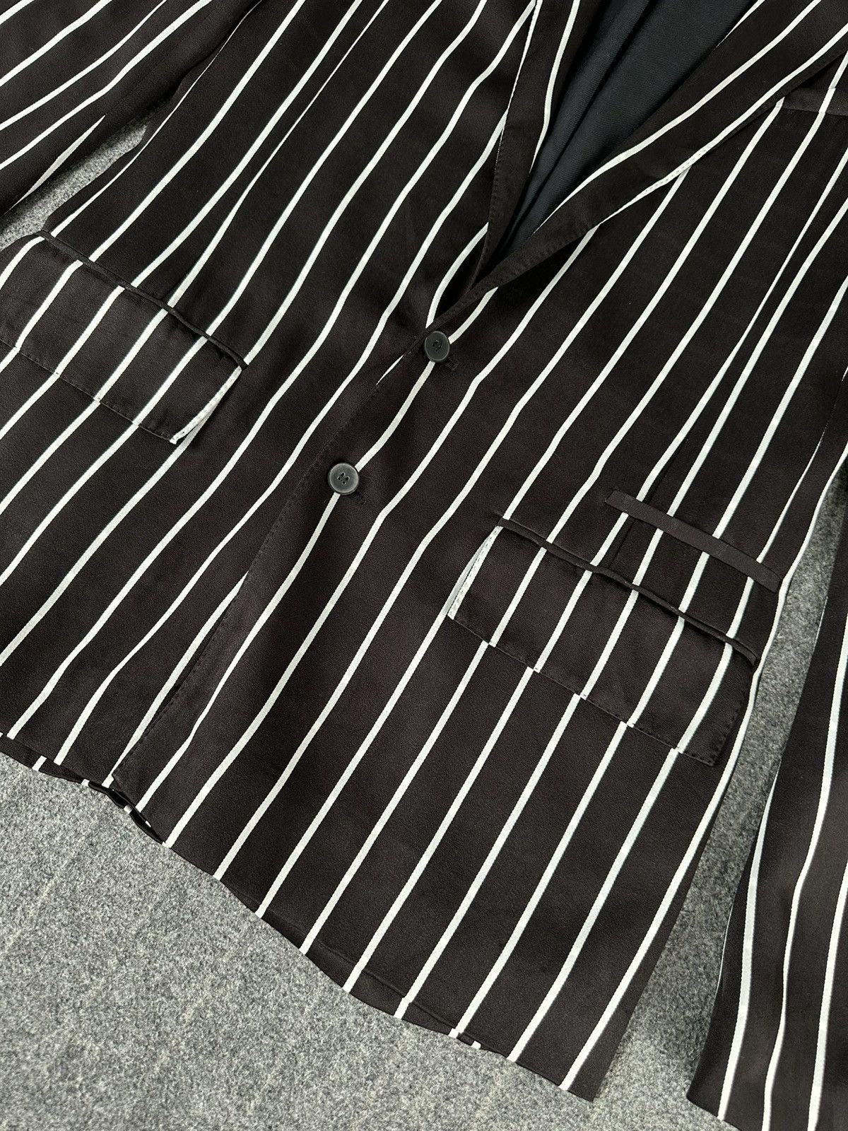 Haider Ackermann Haider Ackermann - SS18 Striped Hand Stitch Blazer Oversized Size XS / US 0-2 / IT 36-38 - 9 Thumbnail