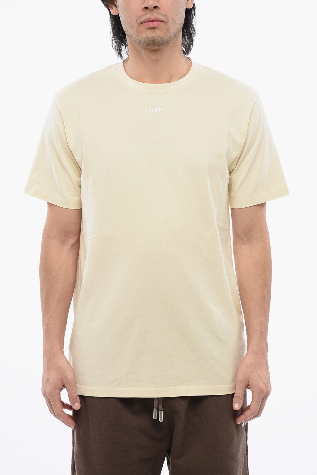 Off-White og1mm1025 Embroidered Arrow T-Shirt in Beige Size US XS / EU 42 / 0 - 1 Thumbnail