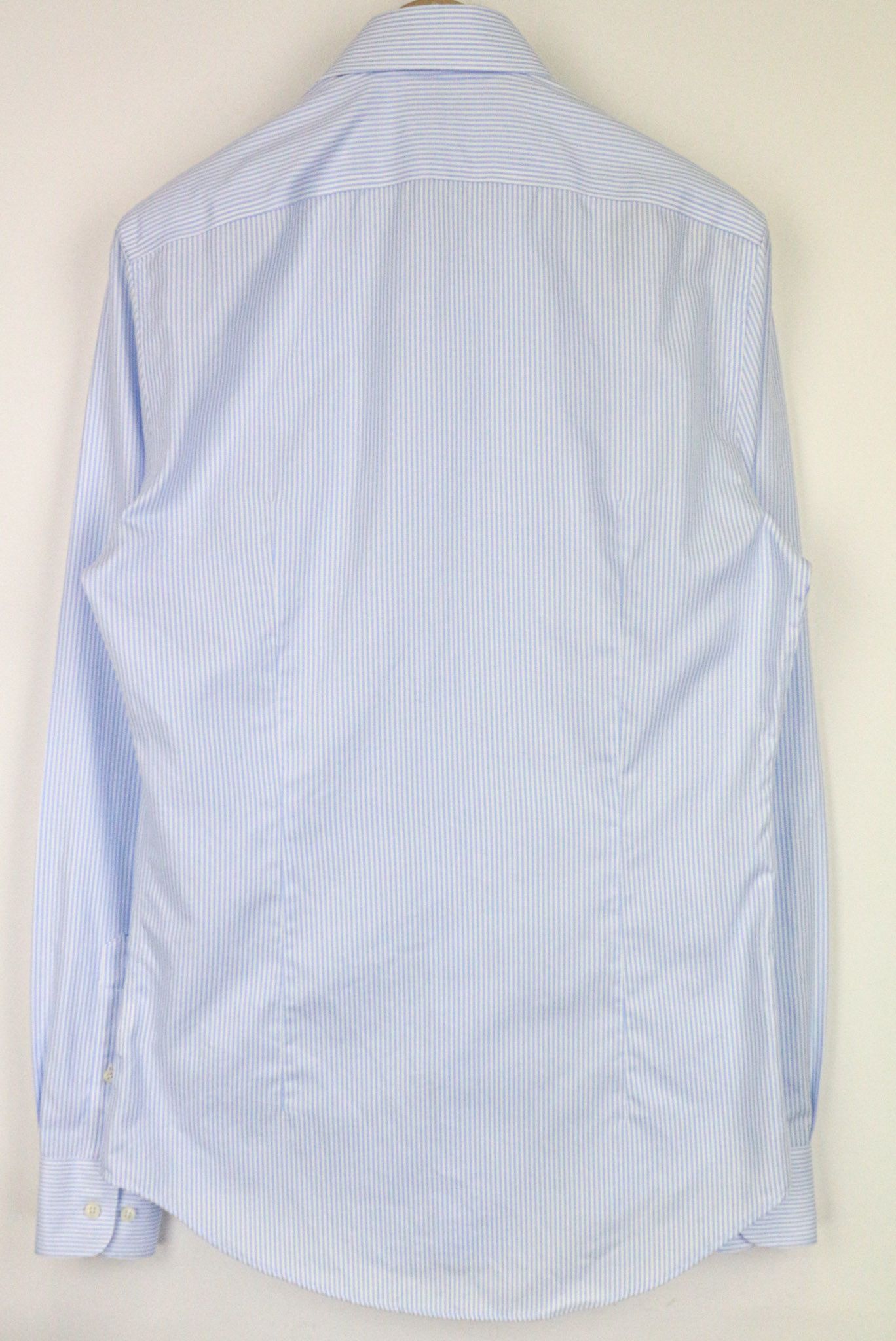 Suitsupply 39L/15 1/2L Extra Slim Blue Cotton Striped Shirt 76557 Size 40L - 2 Thumbnail