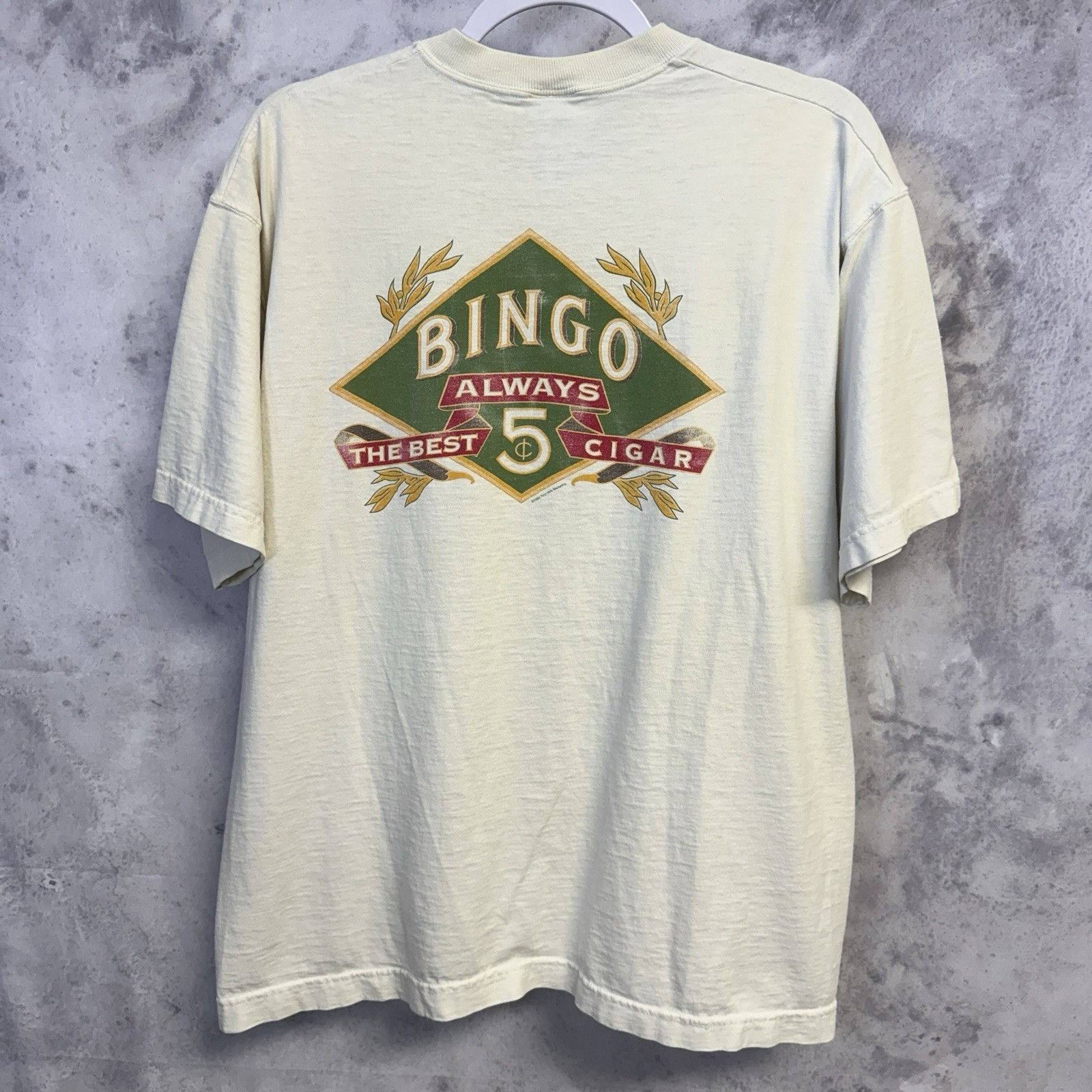Vintage Vintage 90s Bingo Cigar T Shirt Mens Large White Single Stit Size US L / EU 52-54 / 3 - 2 Thumbnail