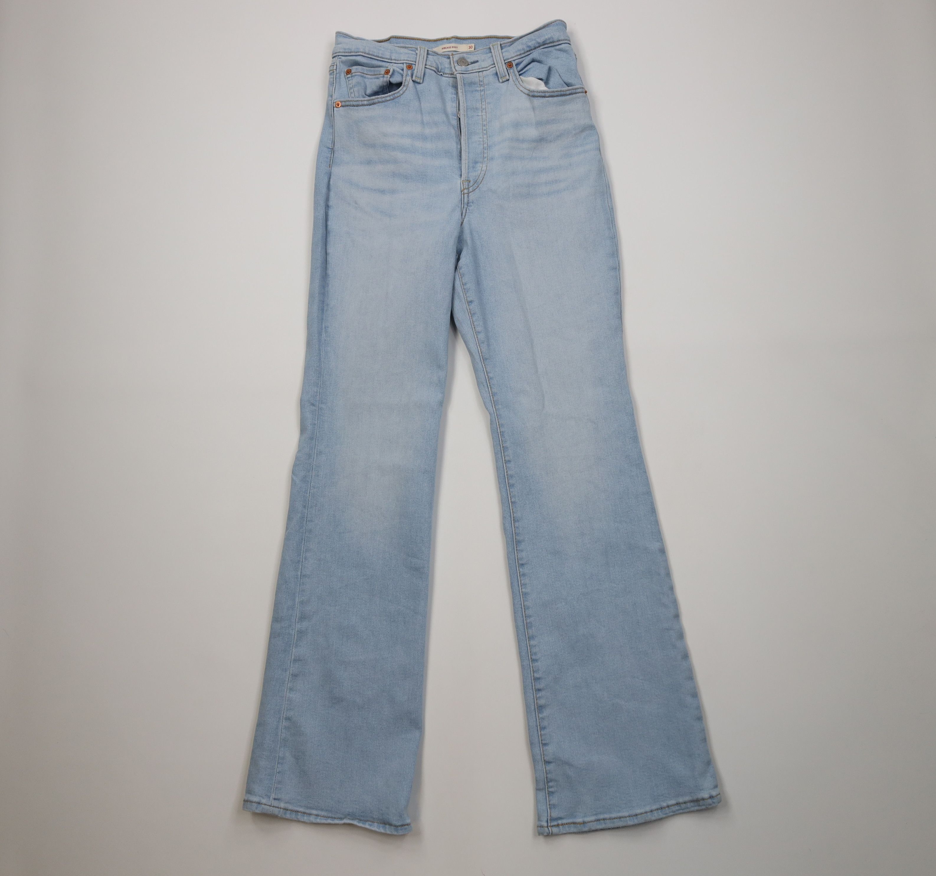 Levi's Vintage Y2K Levis Button Fly Ribcage Bootcut Wide Leg Jeans Size 30" / US 8 / IT 44 - 1 Thumbnail
