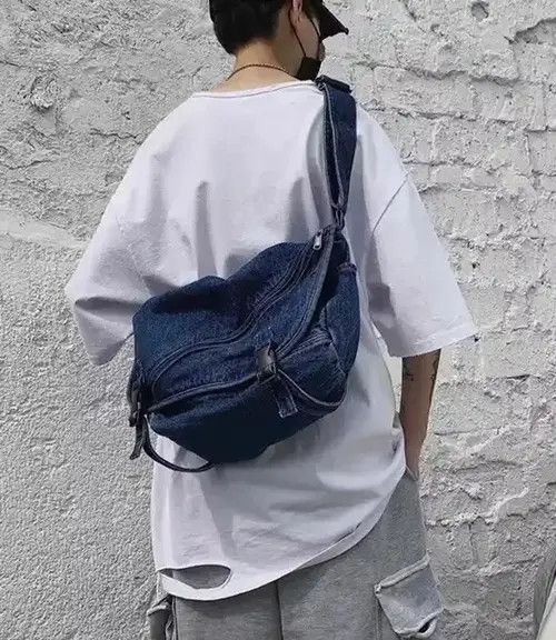 Japanese Brand Fashion denim messenger bag shoulder bag Size ONE SIZE - 3 Thumbnail
