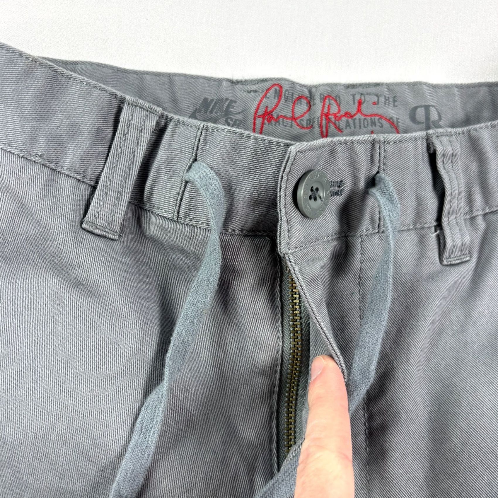 Nike Nike SB Pants Mens 28x30 Gray Chino Paul Rodriguez Skateboarding Skater Pants Size US 28 / EU 44 - 3 Thumbnail
