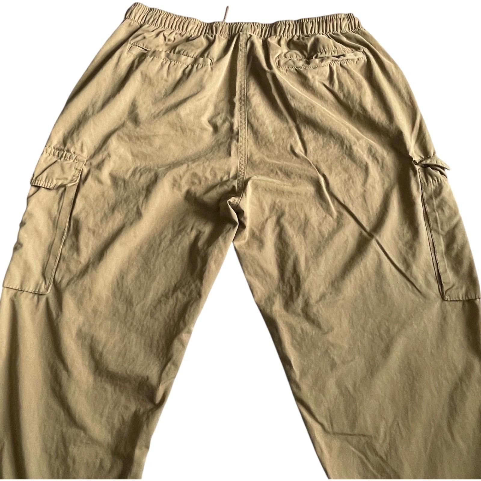 Forever 21 Forever 21 Men's L Tan Cargo Pants Drawstring Elastic Waist Size US 34 / EU 50 - 3 Thumbnail