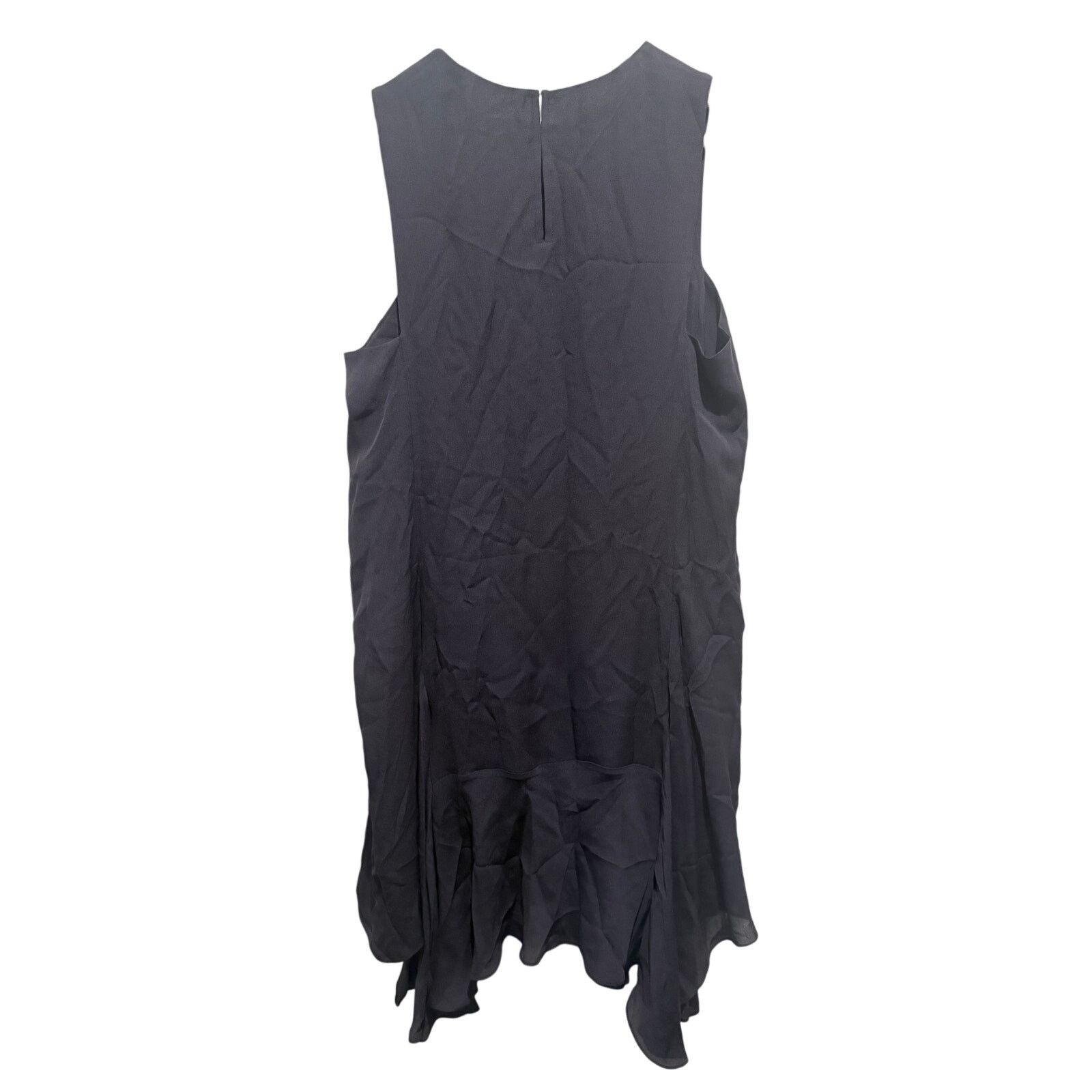 A.L.C. A.L.C. Navy Silk Sleeveless Knee-Length Dress 8 Asymmetric Size M / US 6-8 / IT 42-44 - 4 Thumbnail