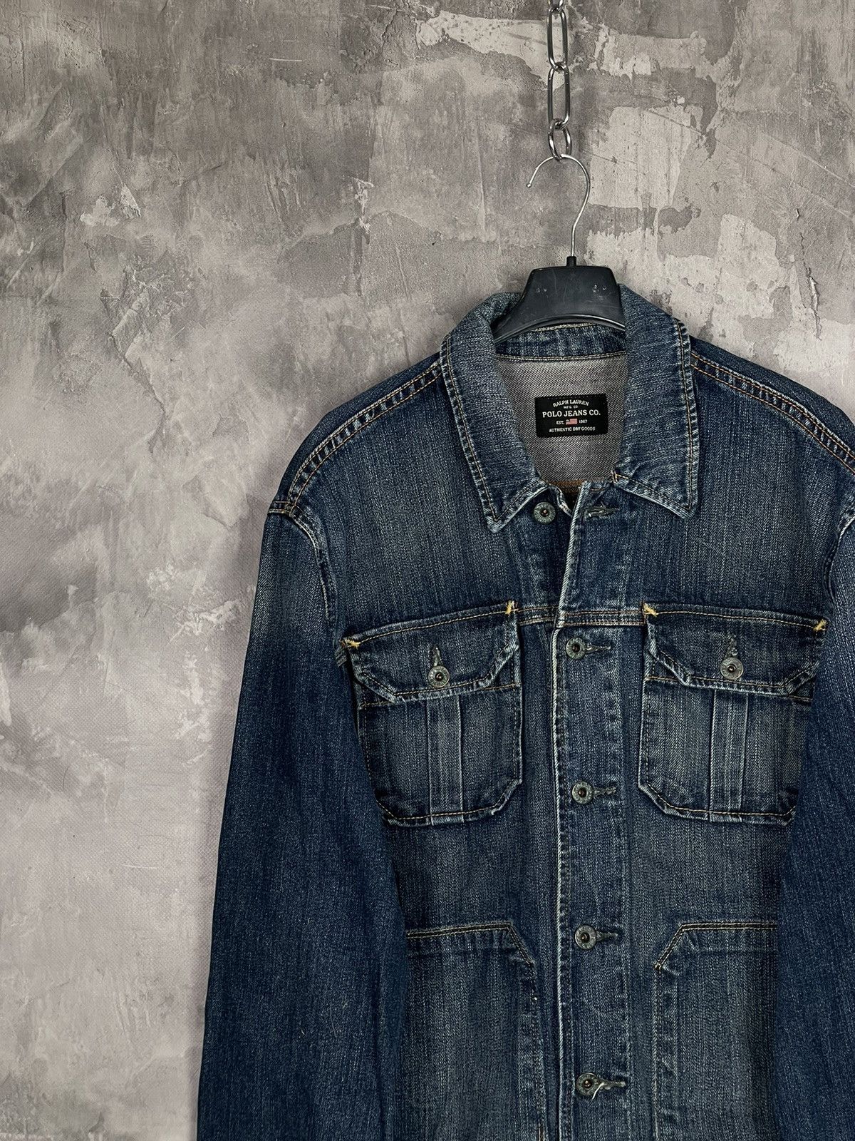 Polo Ralph Lauren × Ralph Lauren × Vintage Polo Vintage Denim Y2K Heavy Rare Streetwear Jacket Size US M / EU 48-50 / 2 - 3 Thumbnail
