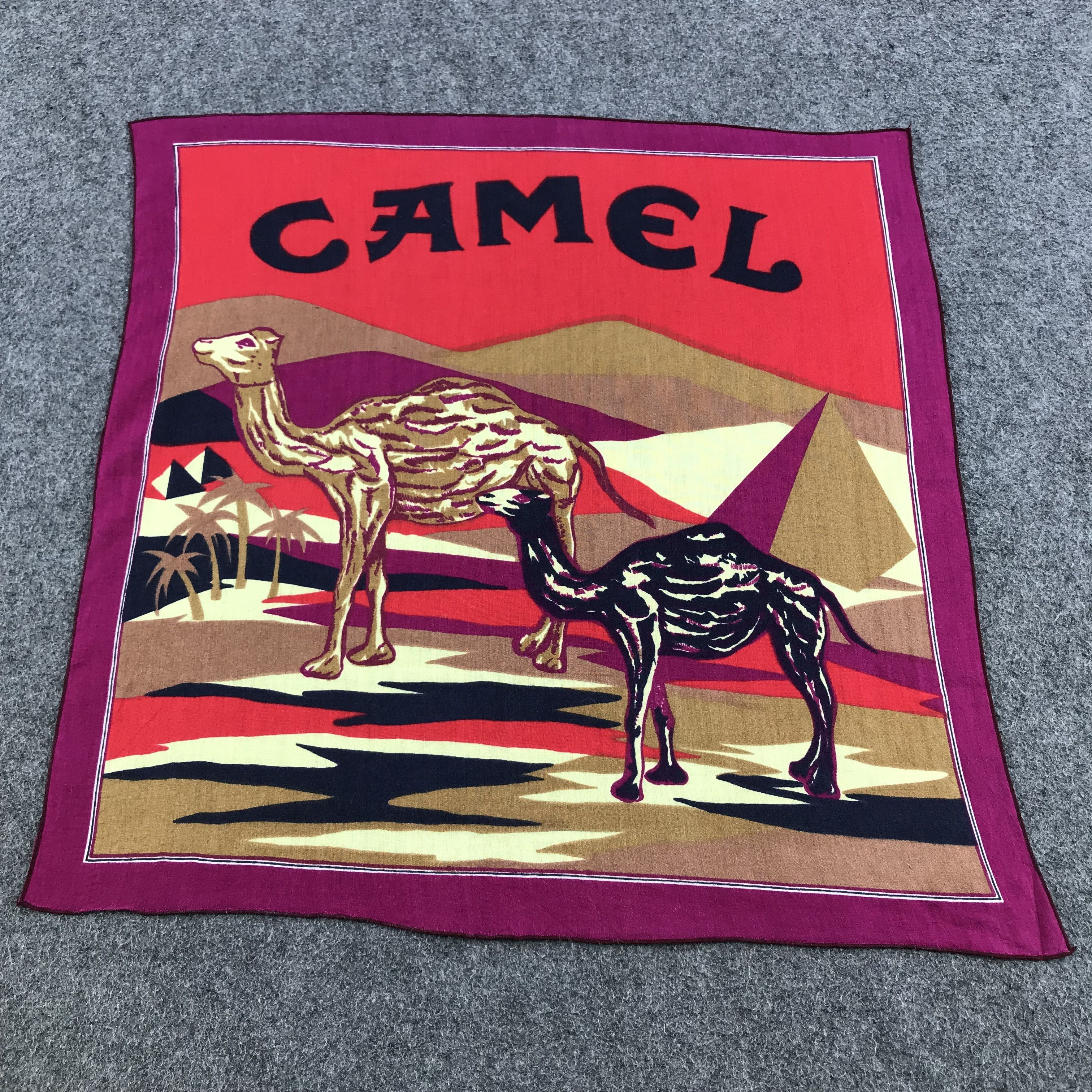Camel Camel Vintage Handkerchief Neckerchief Bandana H1302 Size ONE SIZE - 1 Thumbnail