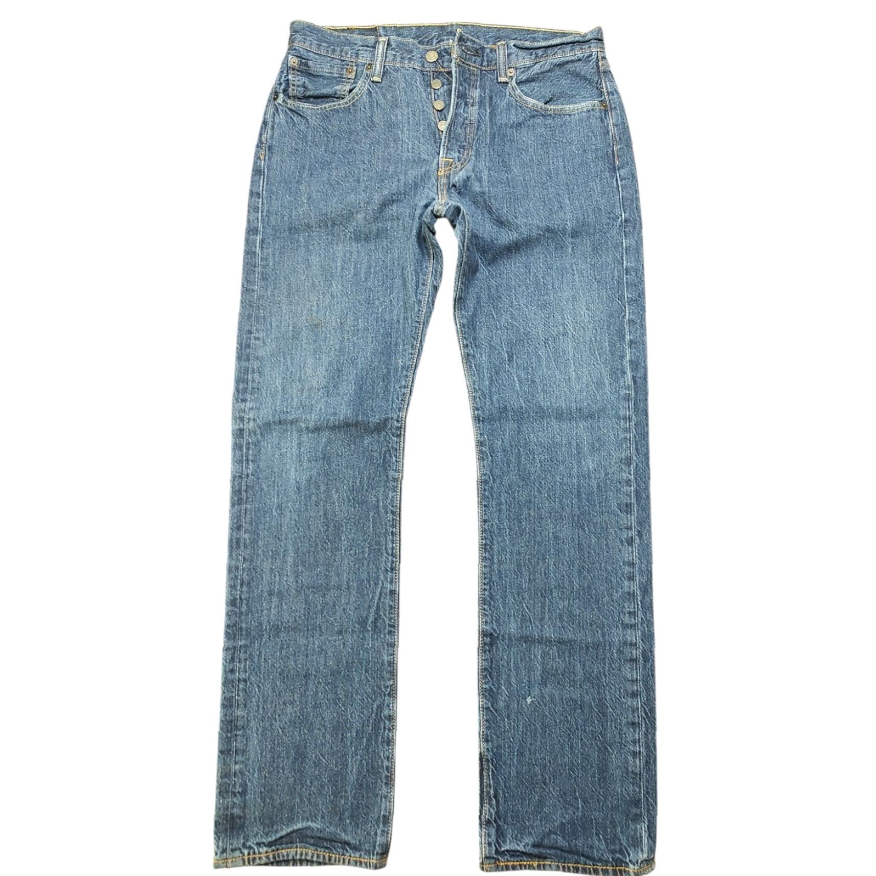 Levi's Levi's 501 Jeans Straight 32x31 Button Fly Blue Denim Western Cowboy Men's Regular Jeans Size US 32 / EU 48 - 2 Thumbnail