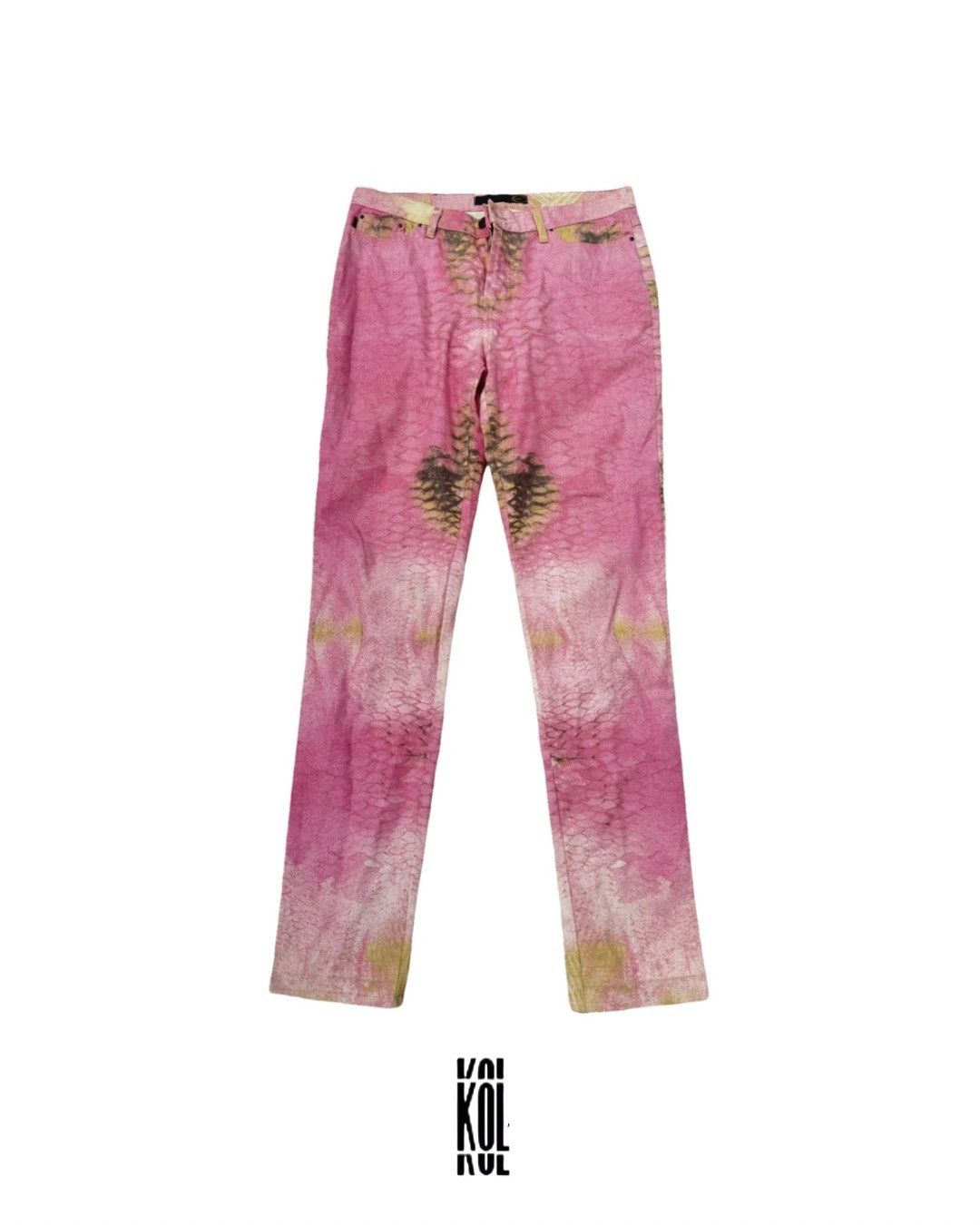 Roberto Cavalli Roberto Cavalli Pink Snakeskin Pants Size 26" / US 2 / IT 38 - 1 Thumbnail