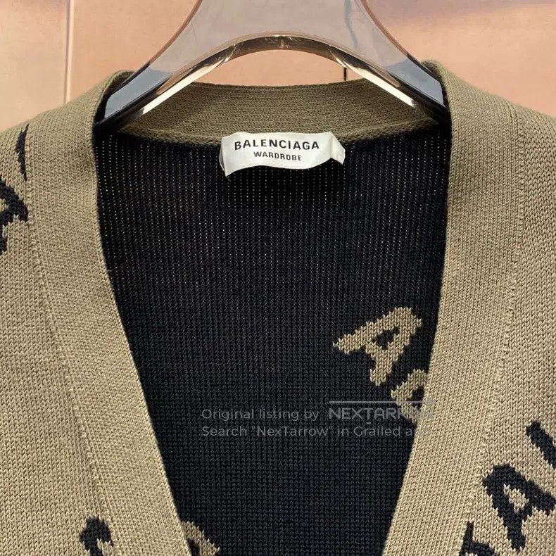 Balenciaga Balenciaga Pop-up barrage full print logo knit cardigan Size US S / EU 44-46 / 1 - 5 Thumbnail