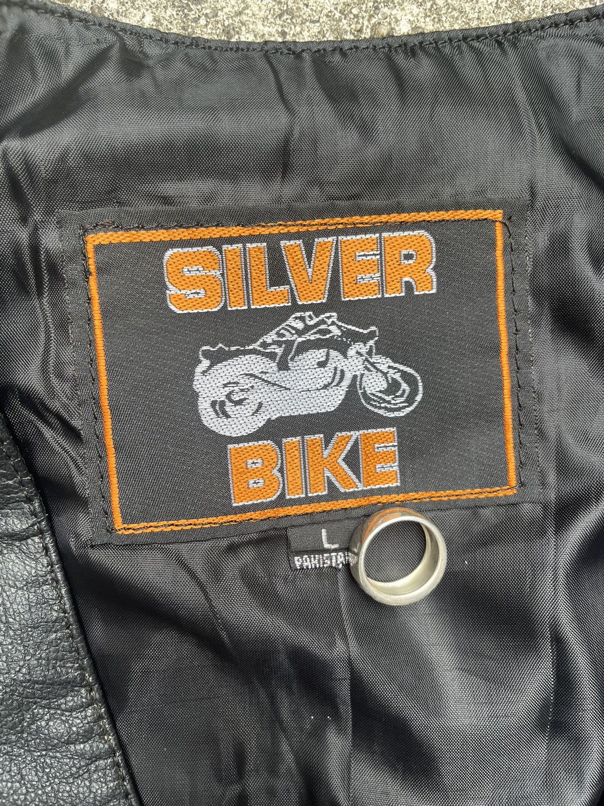 Leather Vintage Y2K Silver Biker Genuine Leather Vest Size US L / EU 52-54 / 3 - 3 Thumbnail