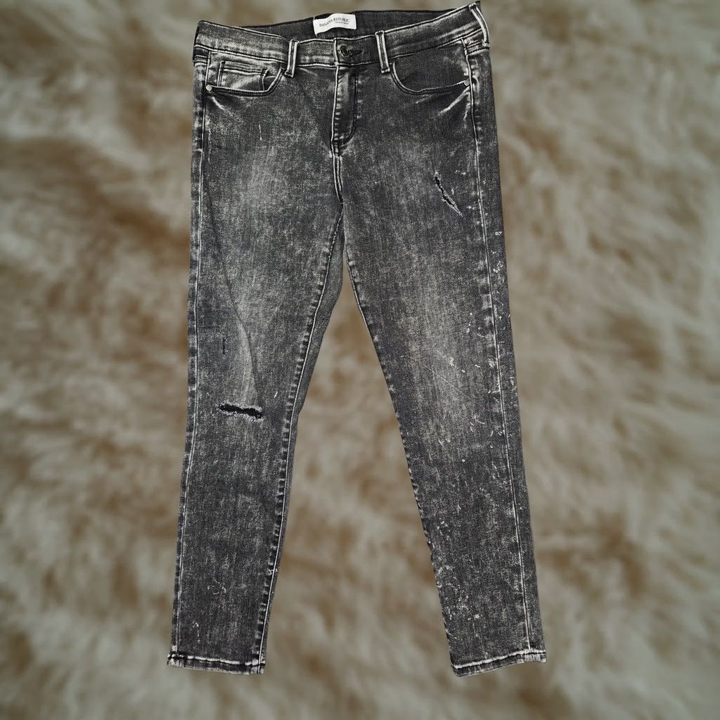 Banana Republic Banana Republic Jeans Skinny Womens 29 Charcoal Distressed Denim Ankle Rise Low Pockets Slim Size 29" - 1 Thumbnail