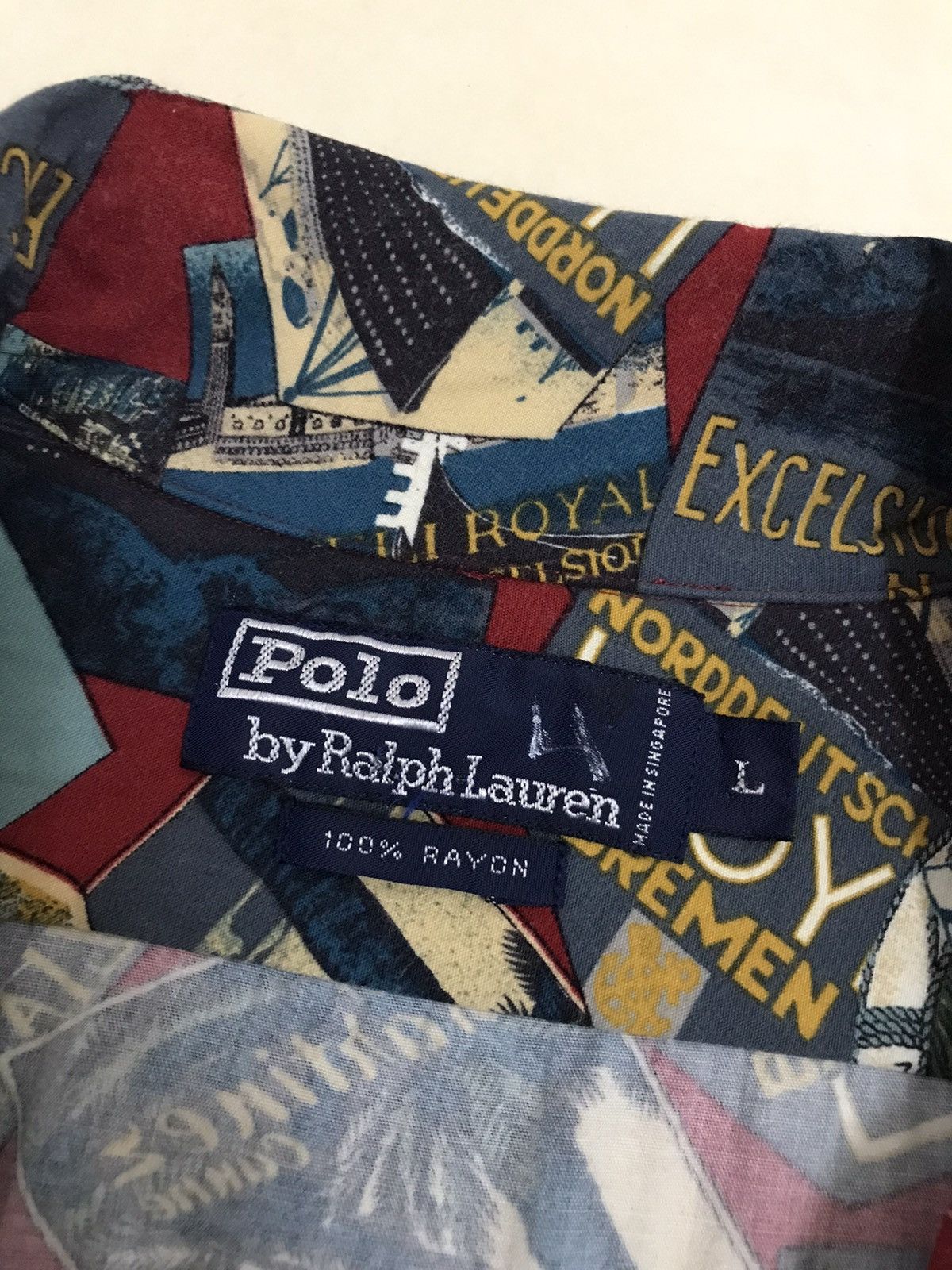 Polo Ralph Lauren × Vintage Vintage Polo Ralph Lauren Overprint All Hawaiian Shirt Rayon Size US L / EU 52-54 / 3 - 9 Thumbnail
