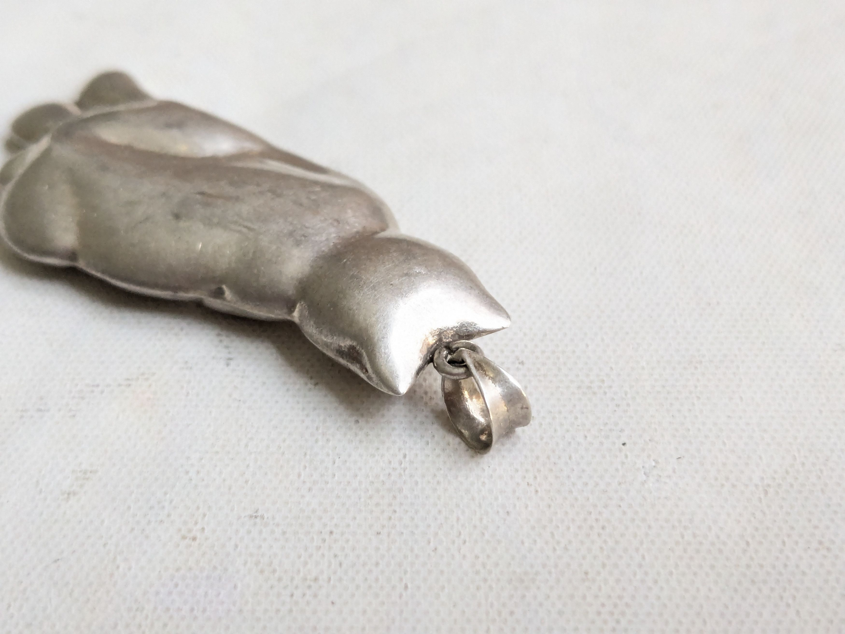 Sterling Silver Vintage Sterling Silver Cat Pendant Puffy Hollow Size ONE SIZE - 5 Thumbnail