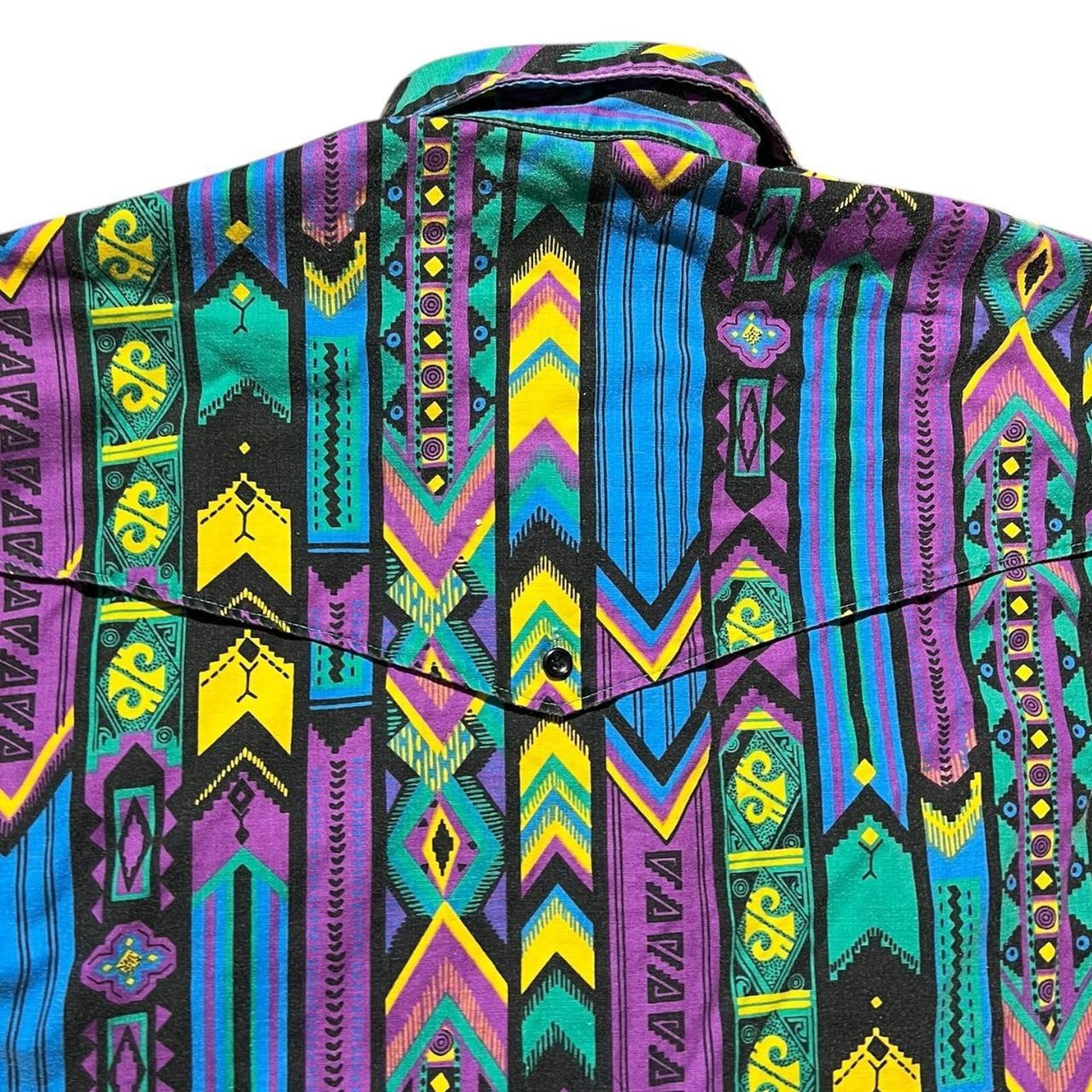 Wrangler Vintage Wrangler Cowboy Brushpopper Pattern western Shirt Size US XL / EU 56 / 4 - 4 Thumbnail