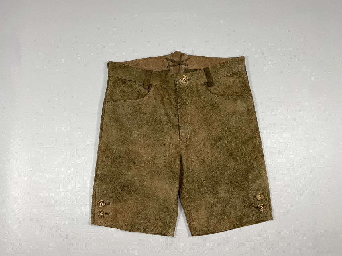 Genuine Leather 🔥LASTDROP🔥 Leather Spieth Wensky Traditional Leather Shorts Size 31" - 20 Thumbnail