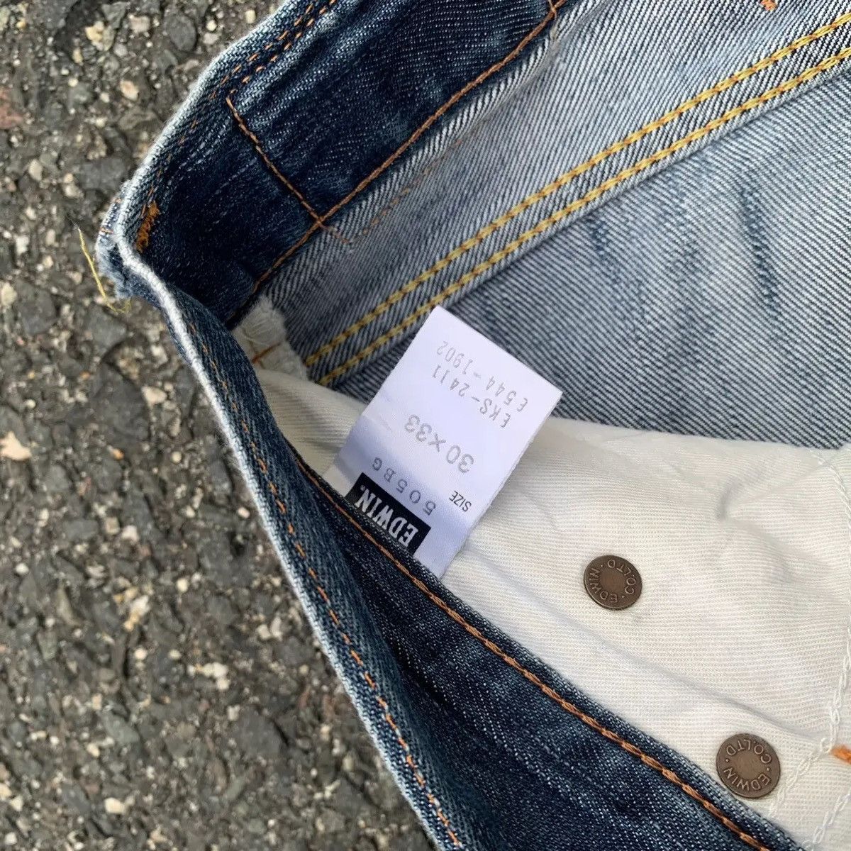 Self Edge 💥 REDLINE 💥 Japanese Jeans Cinch Back Selvedge Faded Pants Size US 32 / EU 48 - 7 Thumbnail
