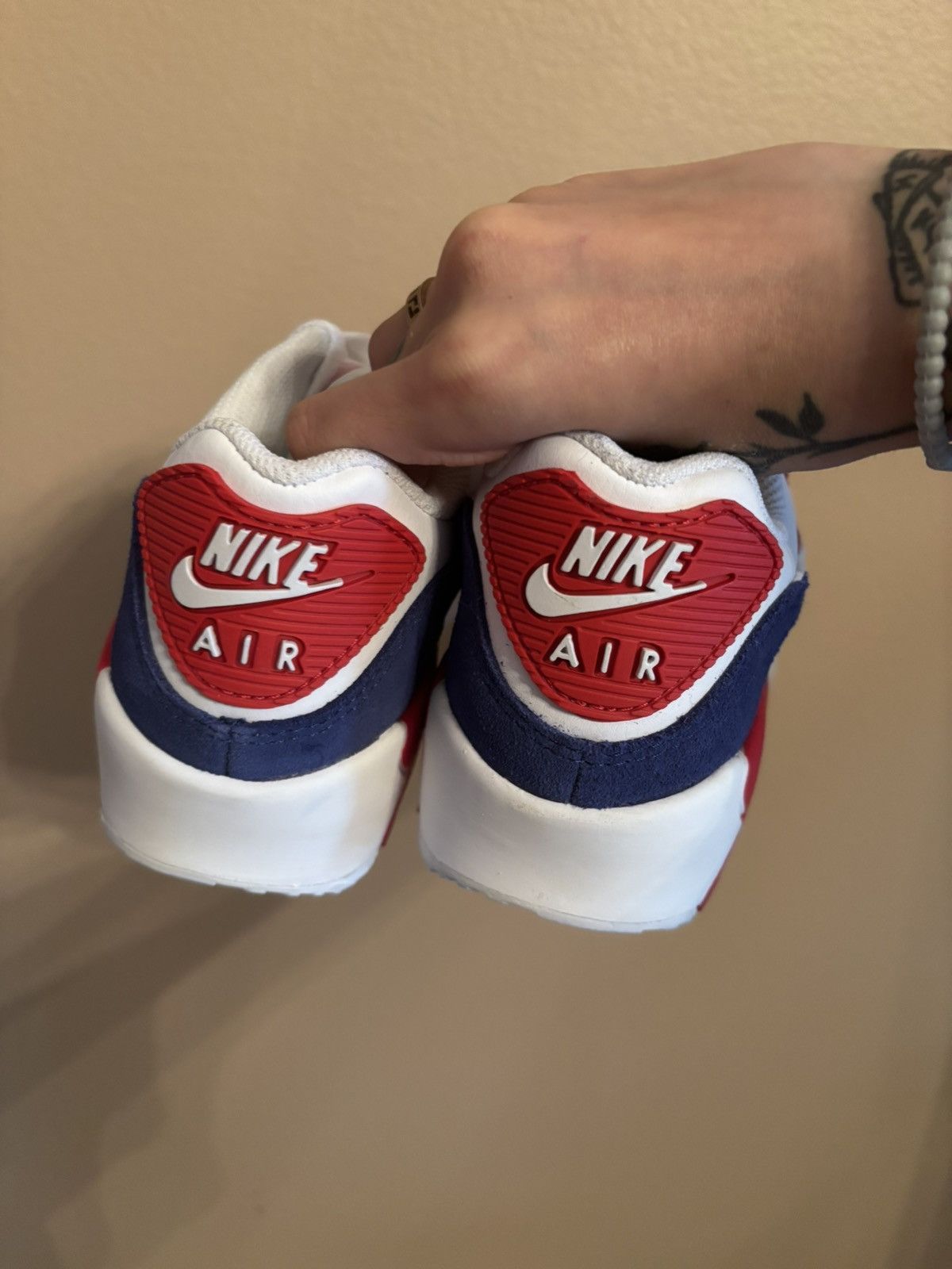 Nike Air Max 90 Leather GS ‘USA 2020’ Size US 5.5 / IT 35.5 - 4 Thumbnail