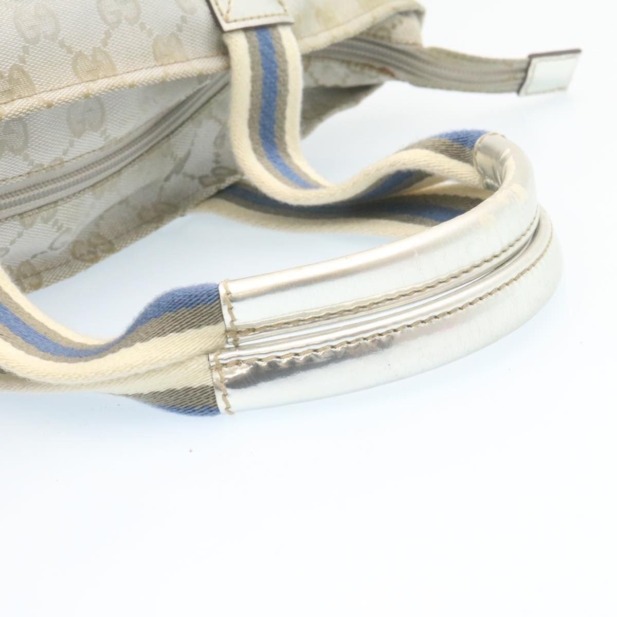 Gucci GUCCI Sherry Line GG Canvas Tote Bag Silver Blue Size ONE SIZE - 8 Thumbnail