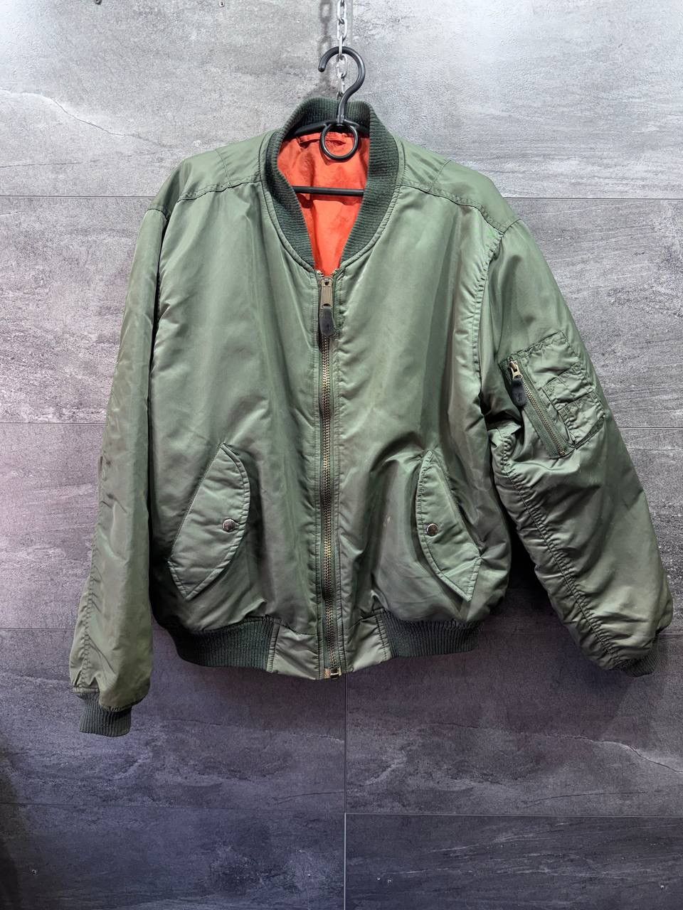 Other Vintage MA-1 Flight Bomber Jacket Reversible Green Orange Size US L / EU 52-54 / 3 - 1 Thumbnail