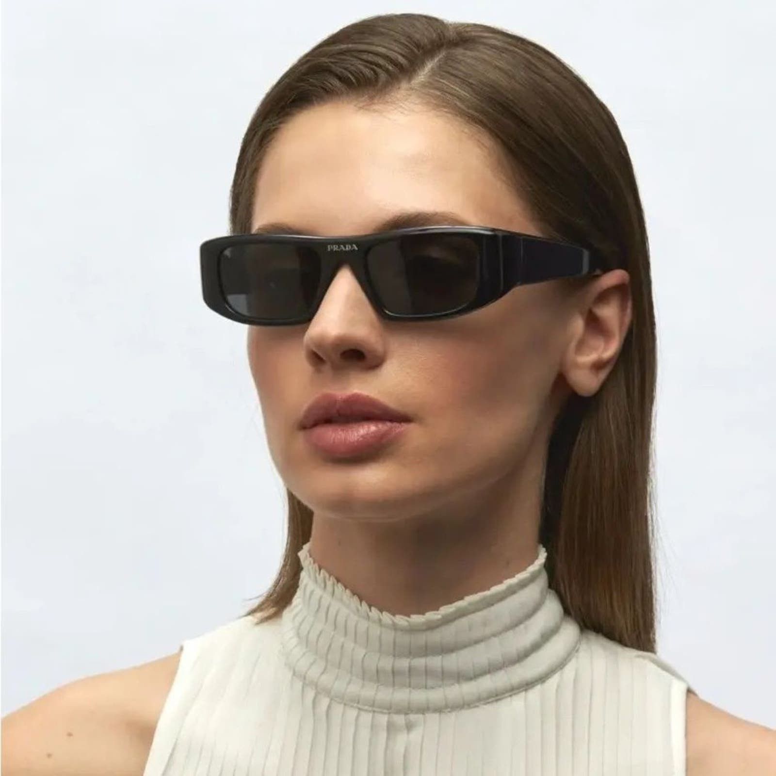 Authentic New Prada Eyewear Women\'s 0PR 20WS Sunglasses in Black | FW23/24 Prada 0PR 23ZS 1AB5W1 Women main image 2