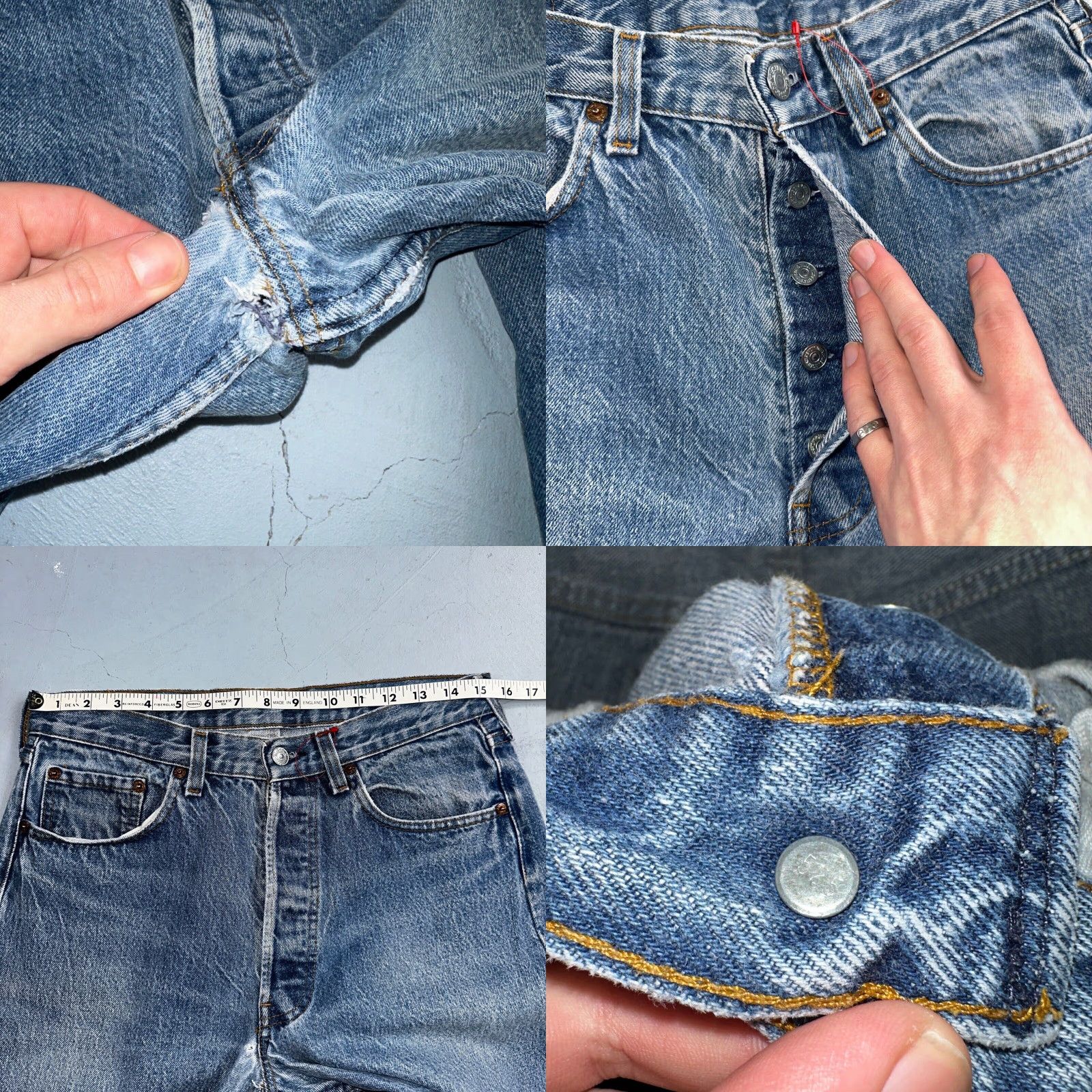 Levi's VINTAGE Levi's 501 Jeans 31x32 Light Wash Straight Leg Classic Mid Rise Men's 80s Blue Size US 31 - 8 Thumbnail