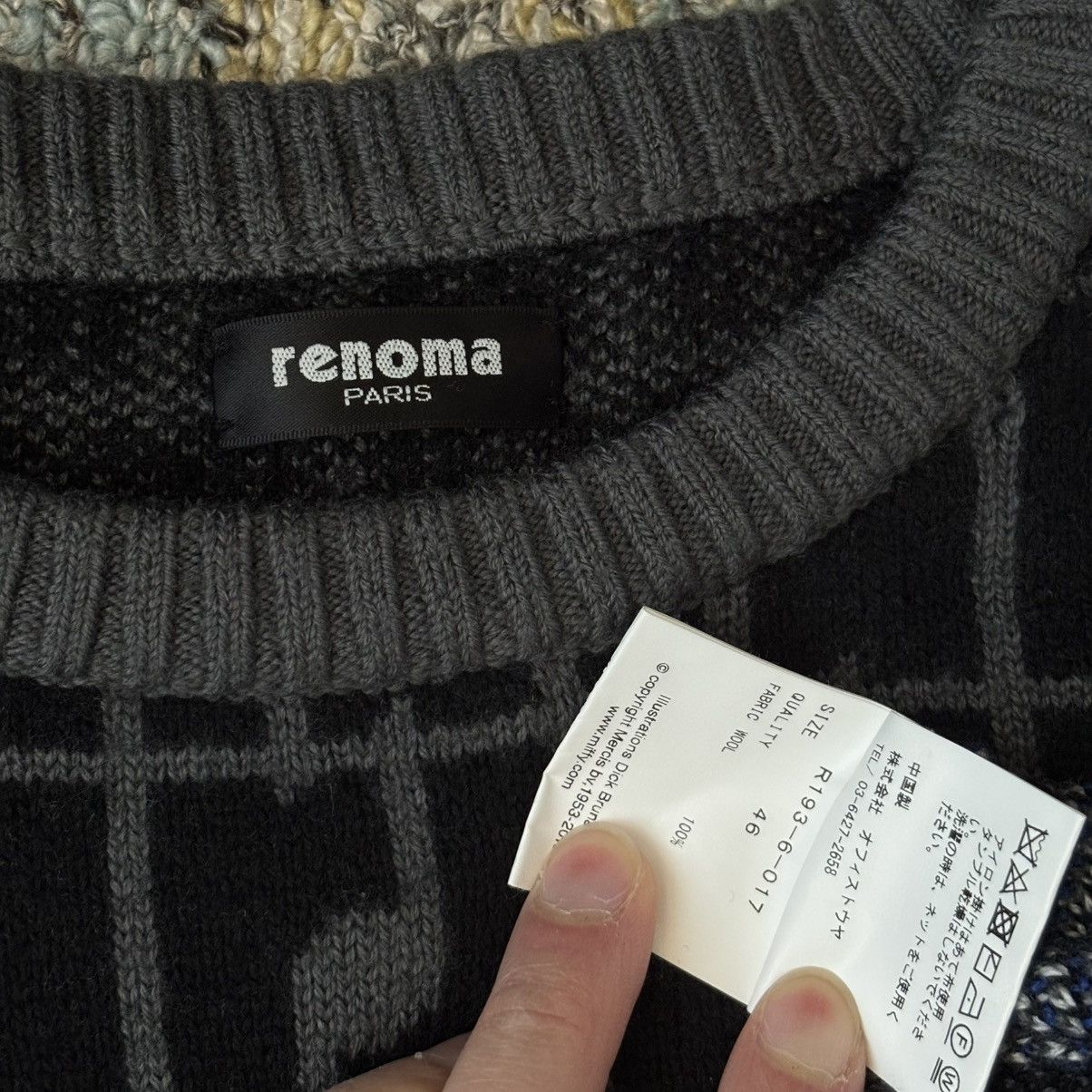 Renoma Paris Miffy 60th anniversary collaboration knit sweater wool Size US M / EU 48-50 / 2 - 3 Thumbnail