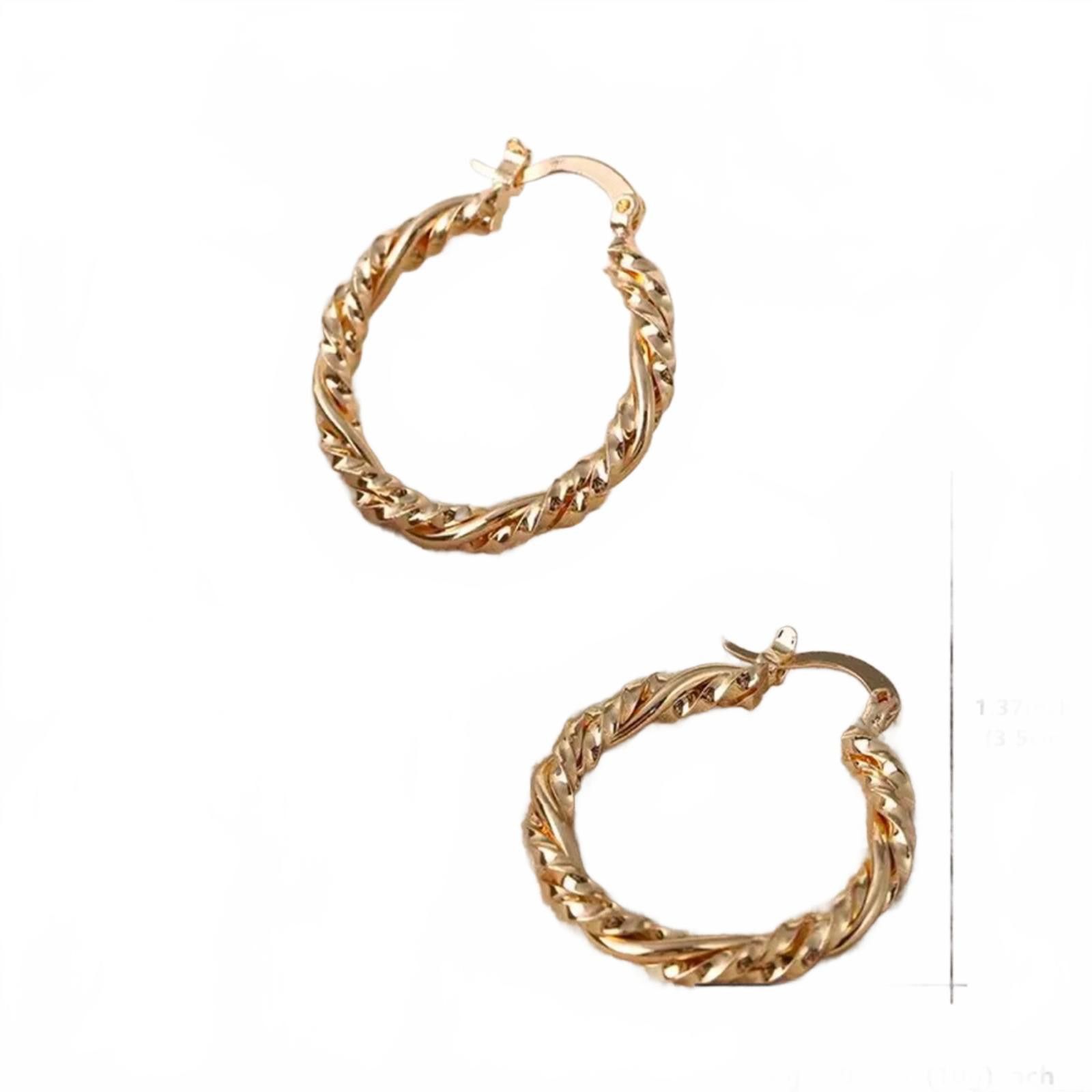 Designer Twisted Gold Hoop Earrings NWT Size ONE SIZE - 5 Thumbnail