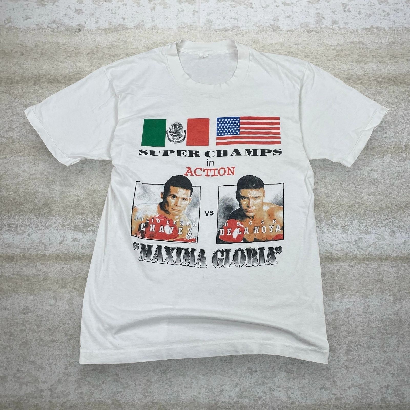 Vintage Vintage 90s La Hoya vs Cesar Boxing Shirt Men L Single Size US L / EU 52-54 / 3 - 1 Thumbnail
