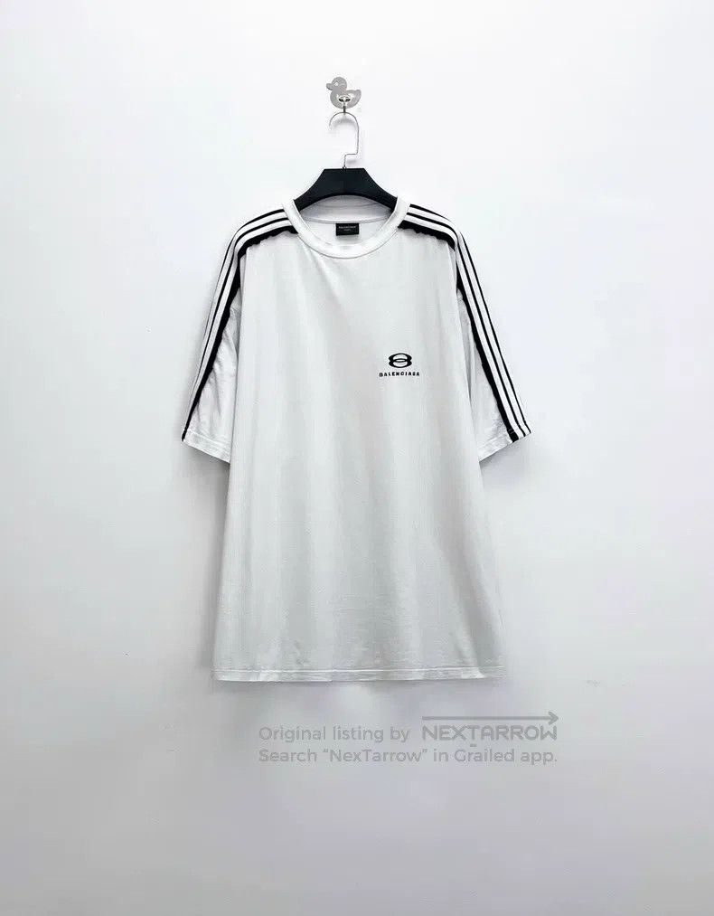 Balenciaga Balenciaga Black and white striped embroidered double-ring Size US XL / EU 56 / 4 - 1 Thumbnail