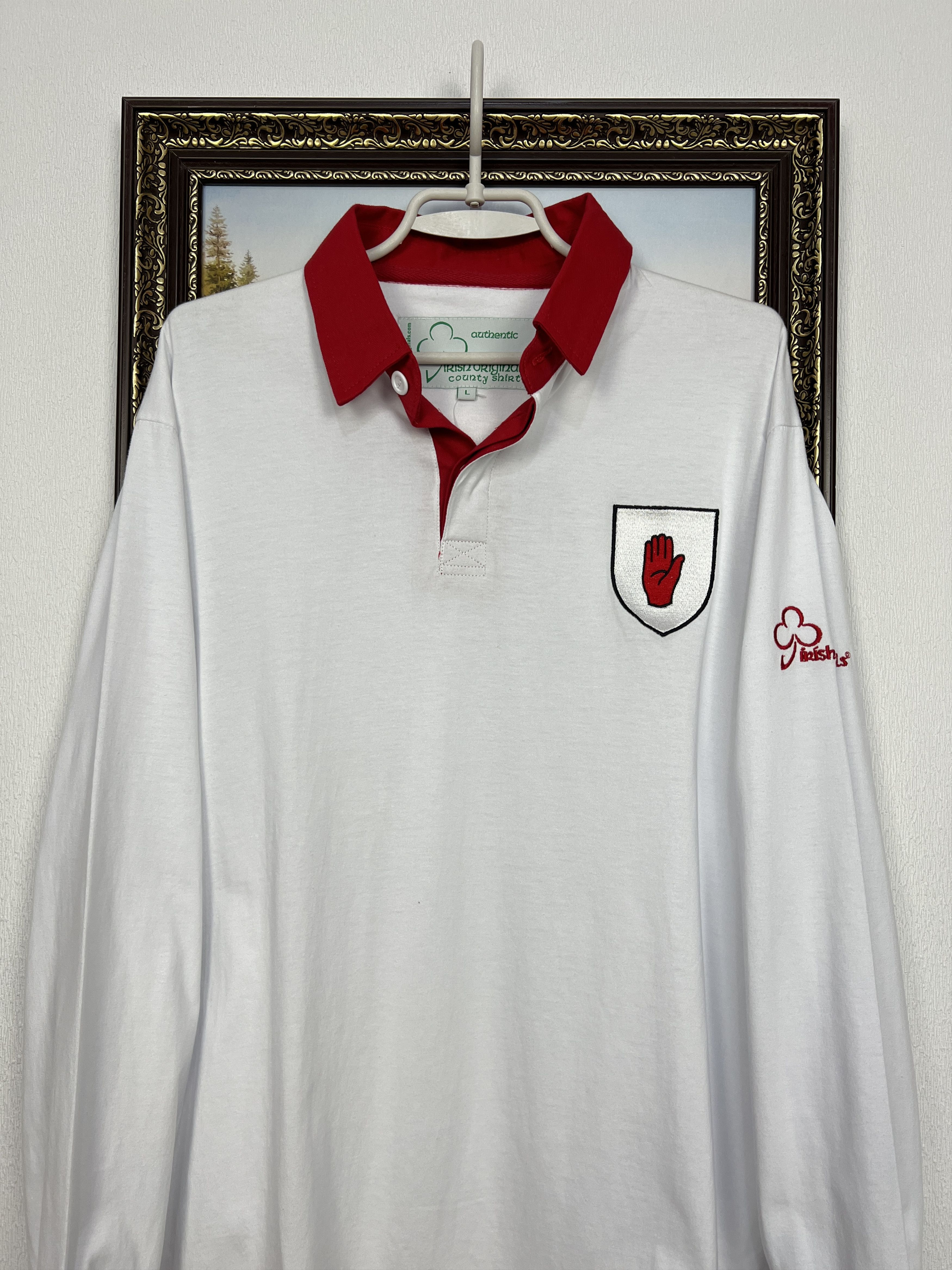 Vintage Ulster Rugby Union White Long Sleeve Jersey Mens Shirt Rare Size US L / EU 52-54 / 3 - 2 Thumbnail