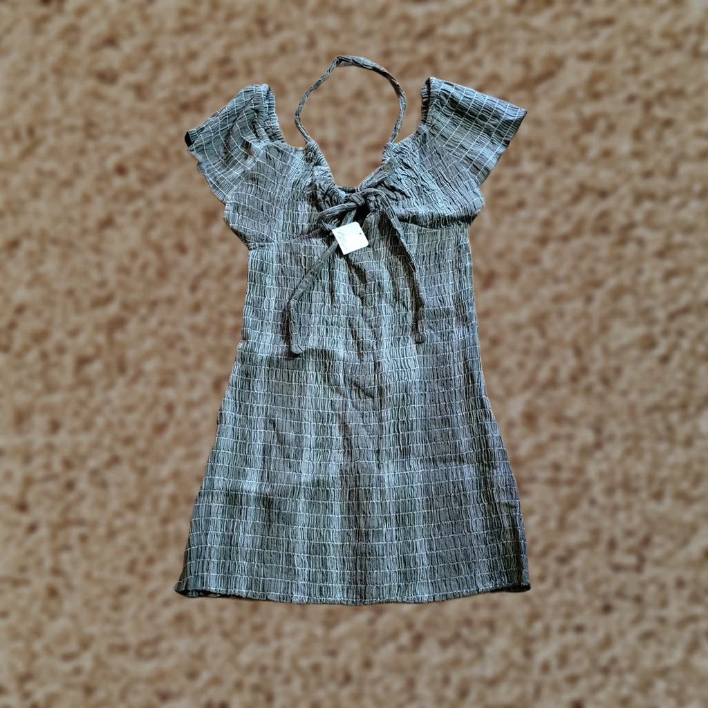 Free People Free People Dress Womens Medium Army Green Smocked Fitted Mini Halter Party Size M / US 6-8 / IT 42-44 - 1 Thumbnail