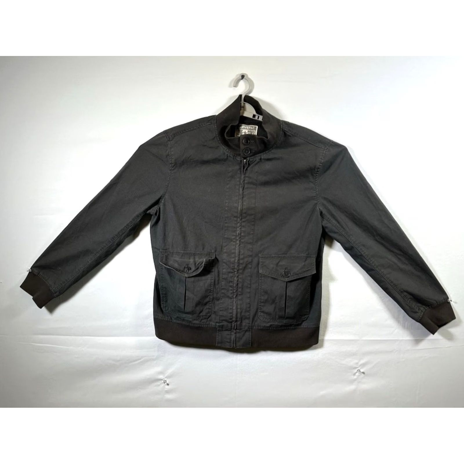 Converse Converse ONE STAR Canvas Bomber Jacket Men's Gray Black Zipper L Size US L / EU 52-54 / 3 - 2 Thumbnail