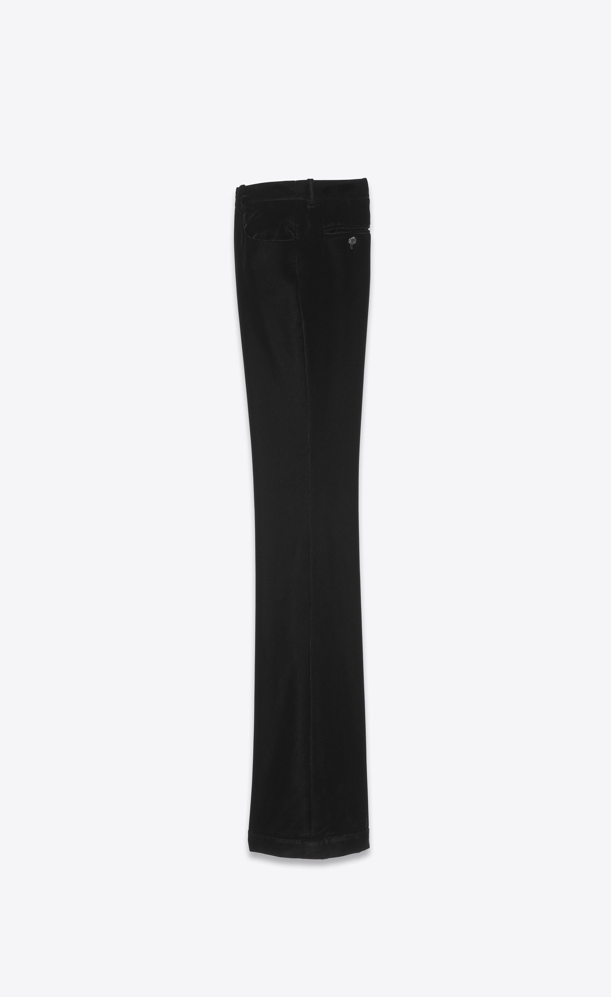 Saint Laurent Paris o1s1wg110924 Flared Pants in Velvet in Black Size 27" / US 4 / IT 40 - 2 Thumbnail