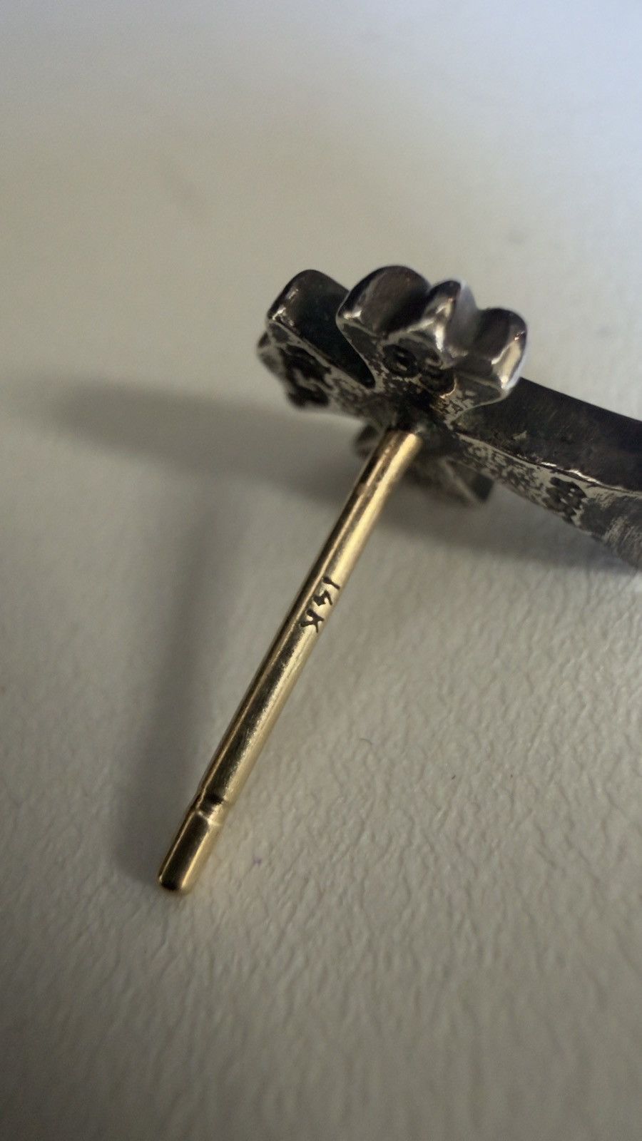 Chrome Hearts Chrome Hearts Silver Cross Earring Stud Size ONE SIZE - 8 Thumbnail