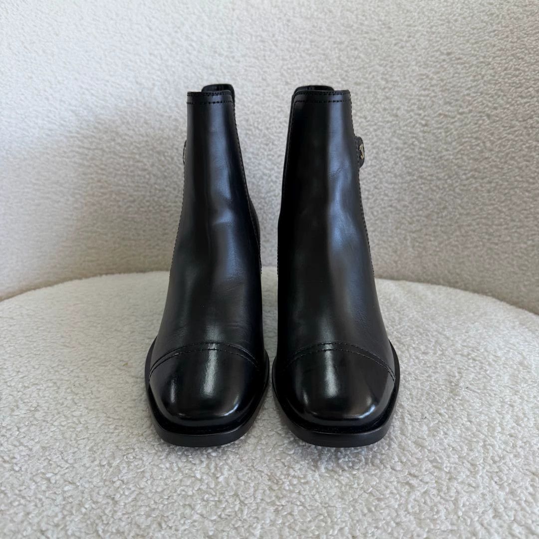 Chanel Chanel Black Block Heel Short Boots 39C 8008 Size US 8.5 / IT 38.5 - 2 Thumbnail