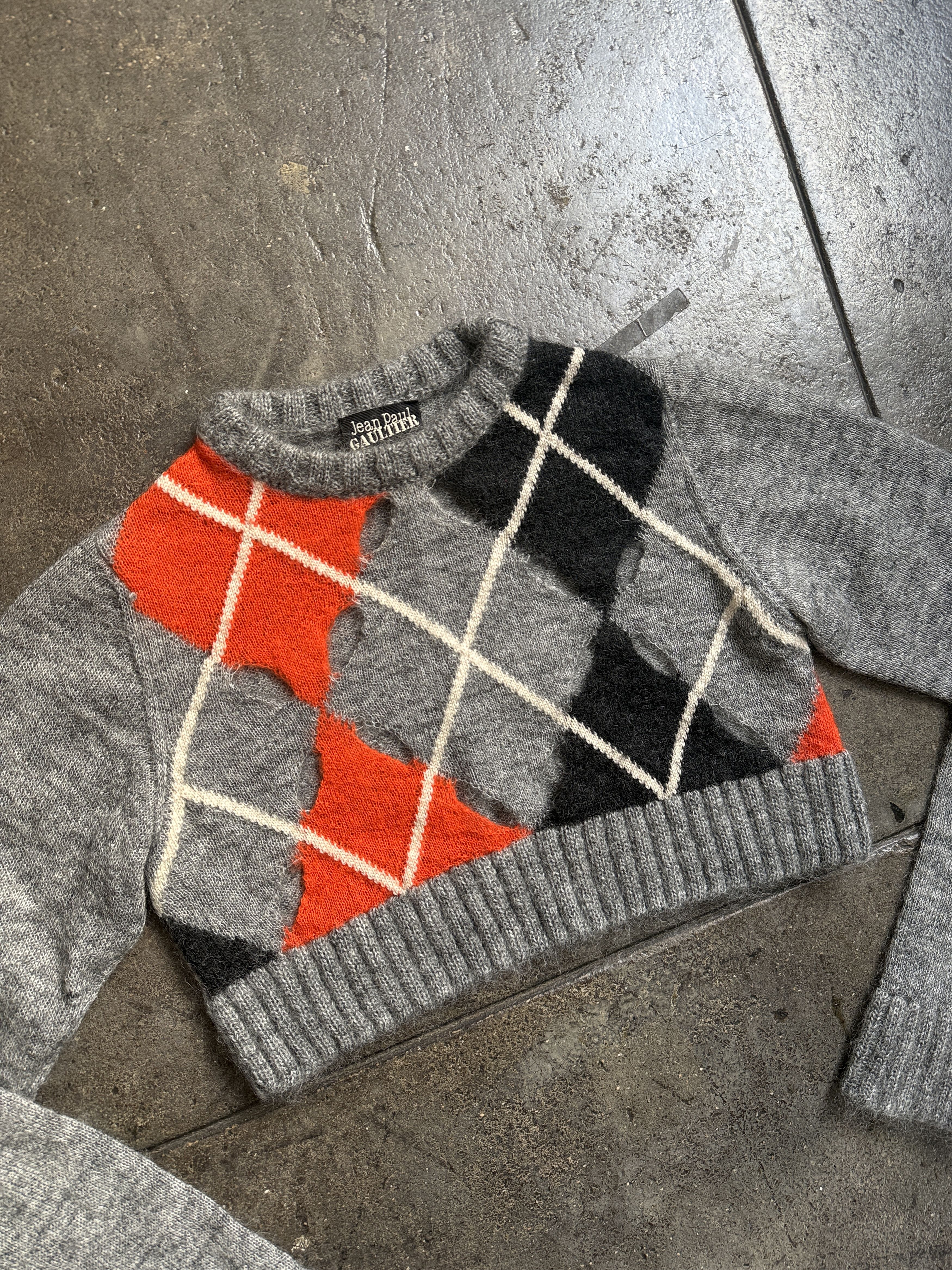 Jean Paul Gaultier Insane Vintage Cropped Wool Cutout Sweater RARE Size M / US 6-8 / IT 42-44 - 4 Thumbnail