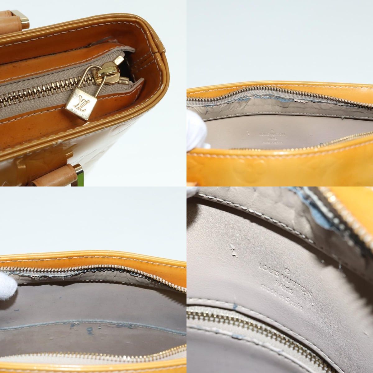Louis Vuitton LOUIS VUITTON Monogram Vernis Houston Hand Bag Beige M91004 Size ONE SIZE - 11 Thumbnail