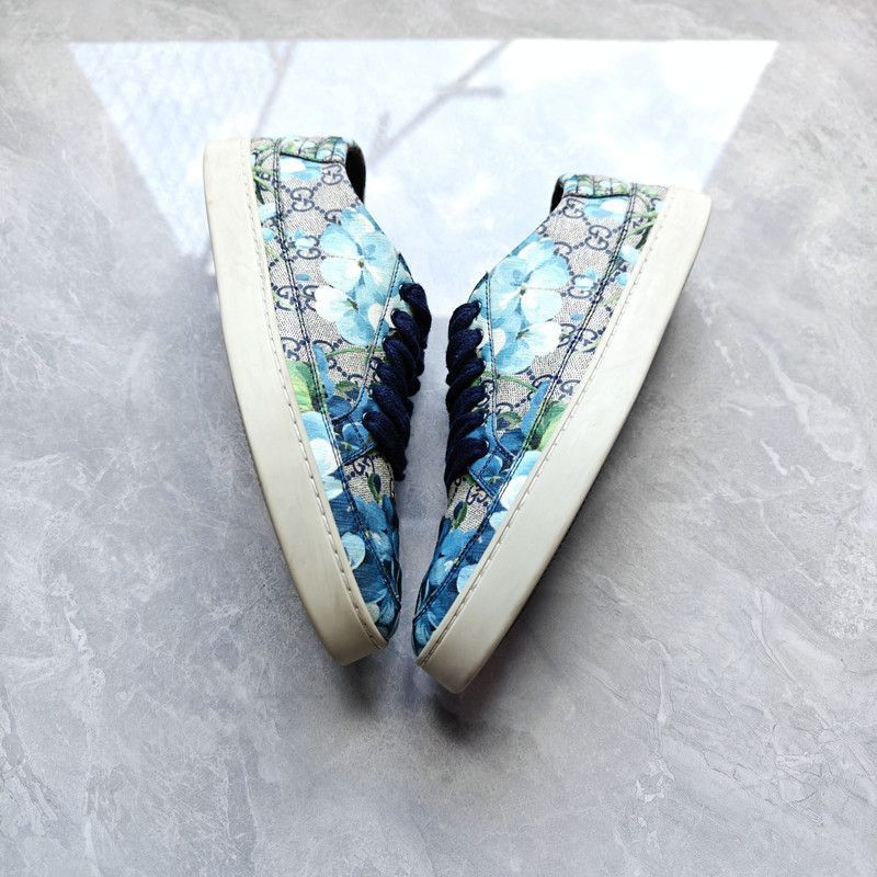 Gucci Gucci Blue Floral Casual Sneakers - Size US 9 / EU 42 - 8 Thumbnail