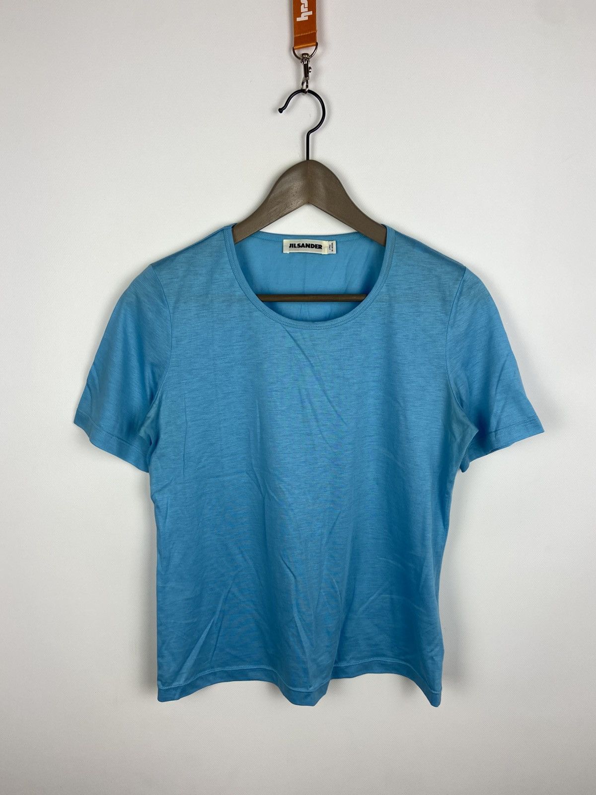 Jil Sander Jil Sander Women's Blue Crewn Neck T-Shirt Sz M Size S / US 4 / IT 40 - 1 Thumbnail