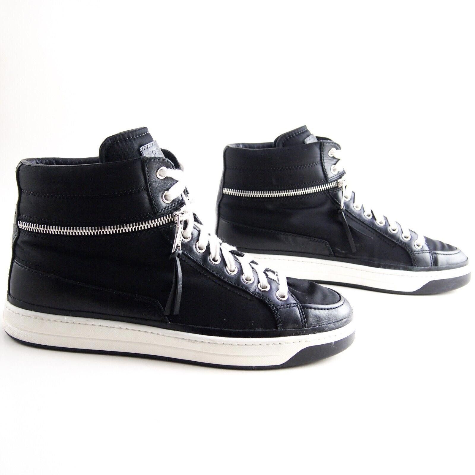 Prada Prada High Sneakers Black Leather Nylon Size US 10.5 EU 40.5 Size US 10.5 / IT 40.5 - 5 Thumbnail