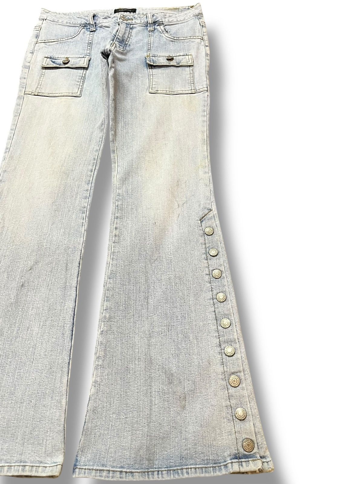 Hysteric Glamour Vintage Oririn Flare Bush Pants Faded Button Leg Denim Size US 31 - 4 Thumbnail